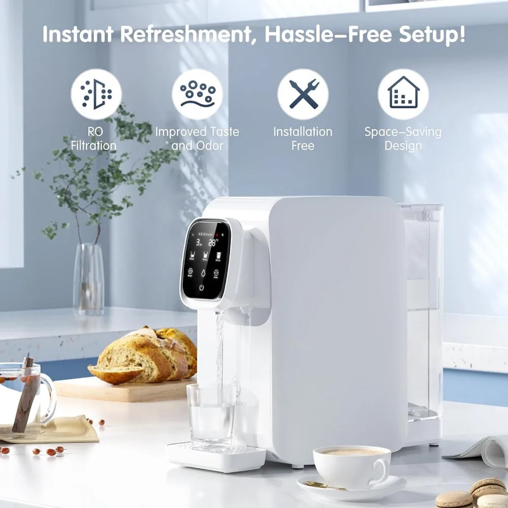 Countertop reverse osmosis water filtration and purification system
