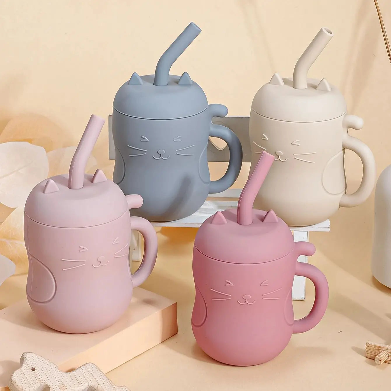 BPA Free Baby Silicone Straw Cup