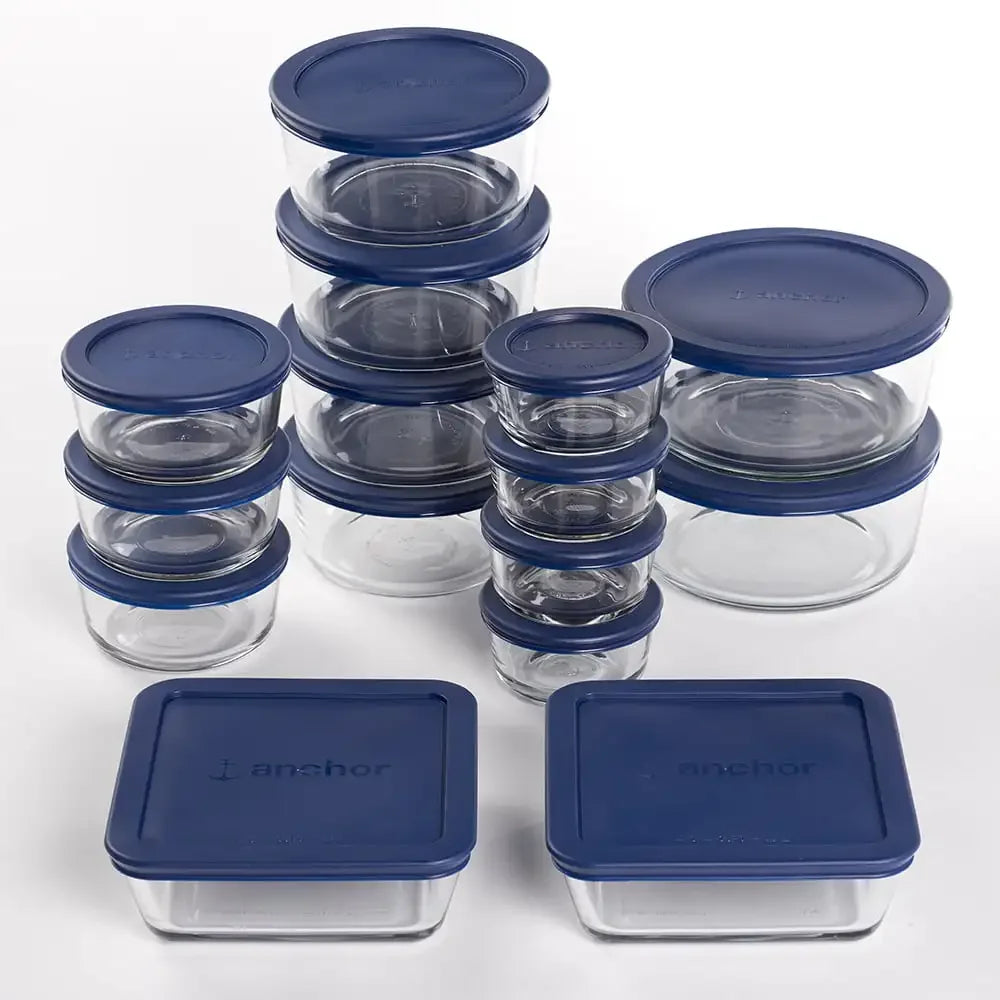 30 Piece Glass Jar Food Container Set with Lids