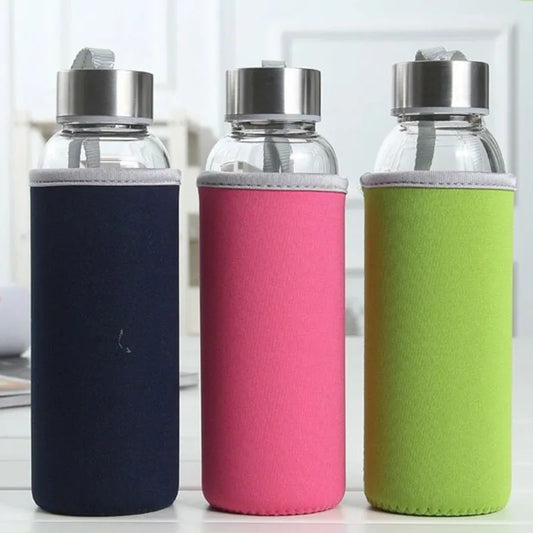 Shatterproof Portable Glass Water Bottle